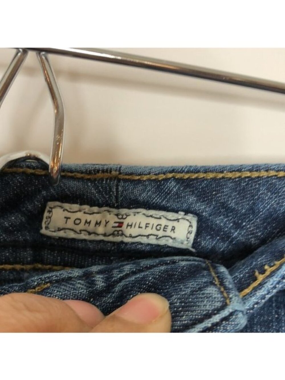 Tommy Hilfiger Womens Blue Denim Mini Jean Skirt Pockets Size 12 - Picture 2 of 7